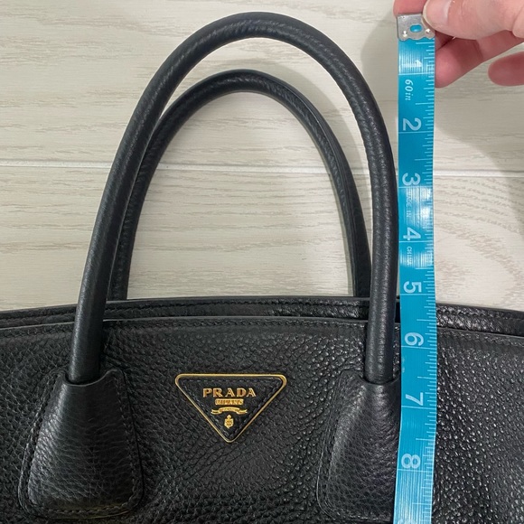 Prada Vitello Daino front pocket wing tote black leather - Picture 17 of 17